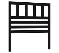 mtlskopl Tête de lit noire 106 x 4 x 100 cm en pin massif - Design moderne - Cadre de lit robuste et facile d'entretien - Convient pour la décoration individuelle de la chambre à coucher