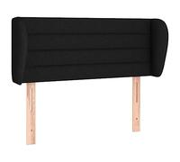 mtlskopl Tête de lit noire avec oreilles - 83 x 23 x 78 à 88 cm - Réglable en hauteur - Polyester/bois de mélèze - Tête de lit pour chambre à coucher et chambre d'amis