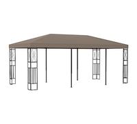 mtlskopl Tonnelle de Jardin 6x3m Belvédère en Acier pour Extérieur Taupe