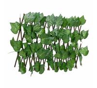mtlskopl Treillis avec feuilles de vigne artificielles, extensible, 40 à 180 cm de large, en bois, PVC, brise-vue, pour balcon, jardin, terrasse, décoration, vert, 180 x 20 cm