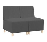 mtlskopl Unité de Sofa Modulaire sans Accoudoirs 2 pcs, Chauffeuse de Salon en Velours Côtelé Gris Foncé, Canapé Modulable Rembourré en Mousse pour Appartement et Bureau