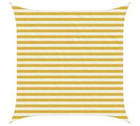 mtlskopl Voile d'ombrage carré 2,5 x 2,5 m en polyéthylène haute densité jaune et blanc, ombrage perméable à l'air pour jardin, terrasse, balcon et piscine, avec cordes pour un montage facile
