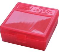 MTM 38/357 Cal 100 Boîte à munitions avec couvercle rabattable, Mixte, P-100-3-29, Transparent - rouge