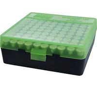 MTM P100-44 Boite à Munitions 41, 44 Magnum, 45 Long Colt Vert Transparent/Noir Boite de Rangement pour 100 Cartouches