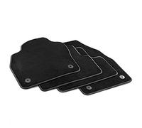 MTM PRO-8342 Tapis pour Volkswagen T-Cross 2019>, sur Mesure en Velours, Bords en Similicuir et Double Surpiqûre Chromée, noir