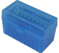 MTM RLLD-50 Boite à Munitions Bleu Transparent Boite de Rangement pour 50 Cartouches Carabine