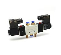MTMXALBBR Électrovanne pneumatique 4V220-08, 5 voies, 2 positions, bobine 1/4", alliage interne leisurely(AC 220V,With-8mm-Fitting)