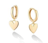 MTMY Boucles d'oreilles créoles délicates en or pour femme - Petites créoles Huggie avec zircone cubique - Étoile mignonne - Cœur et papillon - Plaqué or 14 carats - Cadeau minimaliste