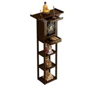 MTNBHH Armoire de sanctuaire Portable en Bambou avec tiroir de Rangement, Table d'autel de méditation for Petits espaces, Usage Domestique(Brown,59in/150cm)