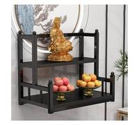 MTNBHH Autel de méditation Mural, Meuble de prière Bouddhiste à Plusieurs Niveaux avec étagère de Rangement for Petits espaces, Temple à Domicile(Noir,60cm/23.6in)