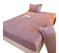 MTNBHH Drap-housse élastique avec poche et taies d'oreiller, en velours et flanelle super doux, tissu confortable à poils longs pour une chaleur ultime, facile d'entretien (violet, lit simple 88,9 x