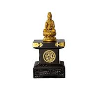 MTNBHH Présentoir Antique for Statues de Bouddha, Plateau en Bambou épais avec Sculpture dorée, piédestal Artisanal Portable for décoration d'autel(15 * 15 * 17CM (5.9 * 5.9 * 6.7in))