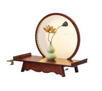 MTNBHH Table d'autel de méditation en Bois à LED for Statue de Bouddha, étagère d'exposition for Temple à Domicile avec lumière Chaude(Rot,40cm/15.7in)