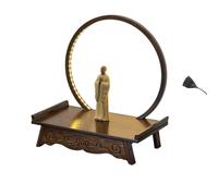 MTNBHH Table d'autel de méditation en Bois à LED for Statue de Bouddha, étagère d'exposition for Temple à Domicile avec lumière Chaude(Brown,50cm/19.7in)