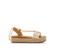 MTNG Sandales compensées Femme Sandales compensées Amelie 53418 Femme | Sandales compensées décontracté | Fermeture avec nœud | 54497 | Beige