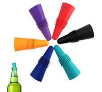 MtnLaur Bouchon Bouteille Vin 6pcs, Silicone Bouchon Bouteille, Réutilisable Bouchon Bouteille Champagne, Bouchon Vin, pour Préserver Le Vin (Multicolore)