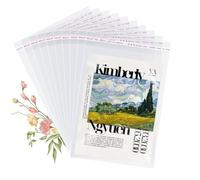 MtnLaur Sachet Plastique Transparent A5, Clear Cellophane Sacs en Plastique 100 Pcs, Sachet de Auto-Adhésifs OPP Sacs Cellophane Plastique pour Vêtements, Cartes, Photos, Bonbons, Gourmandises