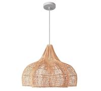 MTNROO Grande Suspension En Rotin De Bambou Lampe Suspendue Personnalisée En Forme De Dôme Suspension Industrielle Bohème En Osier Lustre De Style Champêtre Côtier Pour Salle À Manger, Salon Ou Bar