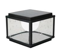 MTNROO Lampadaire Solaire Carré Créatif Lampe LED Extérieure Pour Poteau Avec Télécommande Lampe Sur Colonne Moderne Avec Abat-jour En Verre Lampadaire Traditionnel Chinois Pour Jardin, Cour