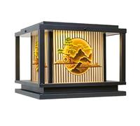 MTNROO Lampadaire Solaire Créatif Lampe De Poteau Carrée Vintage Traditionnelle Lot De 1 Lampe De Colonne D'extérieur Lampe De Sol Étanche IP65 E27 Stigma Pour Jardin, Villa Ou Mur Rural