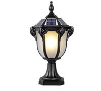 MTNROO Lampadaire Solaire Crépusculaire Lampadaire Vintage Moderne Sur Pilier Lot De 1 Lampadaire Solaire + Câblé Éclairage De Sol Étanche De Style Chinois Pour Jardin Paysager Rural