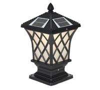 MTNROO Lampadaire Solaire Extérieur Traditionnel 1 Lot, Luminaire Pilier Étanche Avec Télécommande, Lampe Colonne Ultra-lumineuse Phare De Clôture Paysagère En Bronze Classique Pour Jardin,