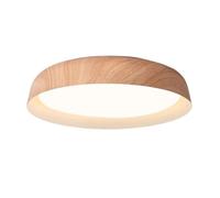 MTNROO Lampe De Plafond Circulaire Style Vintage, Imitation Bois. | Plafonnier LED Moderne À 3 Intensités Réglables, Style Industriel, Ultra-lumineux Idéal Pour Chambre Salle À Manger, Cage