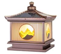 MTNROO Lampe Poteau Créative À Énergie Solaire Lampe Colonne Extérieure À Intensité Variable Lampes Borne Portail Traditionnelles Lampes Piliers Étanches Style Industriel Pour Patio, Couloir,