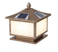 MTNROO Lampe Solaire Pour Poteau De Terrasse Lampes Murales Victoriennes Créatives Lampe Colonne Traditionnelle En Laiton Lampe Sol Étanche Avec Télécommande Pour Poteau De Clôture De Jardin Ou