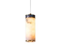 MTNROO Lampe Suspendue Marbre Pour Décoration Restaurant Suspension Cylindrique De Style Chinois Spot LED Vintage Pour Salle À Manger Lustre Plafonnier À Une Lumière Chaude Pour Chambre Cuisine