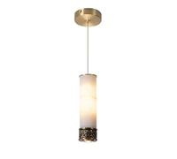MTNROO Lampe Suspendue Marbre Pour Décoration Restaurant Suspension Cylindrique De Style Chinois Spot LED Vintage Pour Salle À Manger Lustre Plafonnier À Une Lumière Chaude Pour Chambre Cuisine