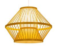 MTNROO Suspension Décorative De Style Chinois Lampe Suspendue Classique en Bambou Plafonnier Personnalisé en Osier avec Lanterne Lustre Bombé De Couleur Primaire pour Restaurants, Bars Et Bureaux