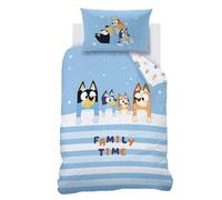 MTOnlinehandel Bluey Parure de lit 100 x 135 cm 40 x 60 cm - 100 % coton - Parure de lit pour bébé fille et garçon - Douce et agréable - Certifié Öko-Tex avec fermeture éclair