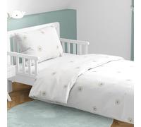 MTOnlinehandel Parure de lit pour bébé 100x135 cm - Ensemble de 2 pièces avec taie d'oreiller 40x60 - Coton - Parure de lit pour enfant Motif fleurs marguerites - Certifié Oeko-TEX