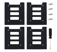 MTQY Lot de 4 supports SSD 2,5 à 3,5 pouces pour disque dur SSD HDD Baies Support de montage en métal avec vis pour PC