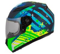 MTR S-12 Kids Evo Casque Intégral Bleu/Vert/Mat YL unisex