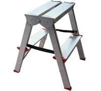 MonMobilierDesign MTRA Escabeau double marchepied en aluminium 2 marches