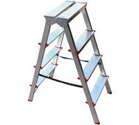 MonMobilierDesign MTRA Escabeau double marchepied en aluminium 4 marches