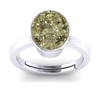 Mtrolls Bague en pyrite naturelle 11.00 Ratti 10.00 Crt avec pierre véritable plaqué argent avec taille réglable pour homme et femme, petit, argent sterling, cristal, Small, Argent sterling, Cristal