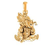 Mtrolls Pendentif Dieu Ganesh plaqué or 22 carats (pureté à 92,5 %) pour homme et femme - AMZ 138, petit, argent sterling, Small, Argent sterling
