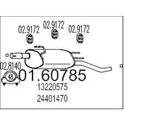 MTS 01.60785 Silencieux arrière