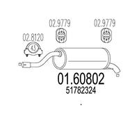 MTS more than safety Silencieux arrière 01.60802 pour FIAT Grande Punto