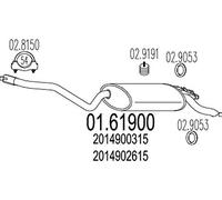 MTS more than safety Silencieux final 01.61900 pour MERCEDES-BENZ 190