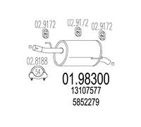 Silencieux final 01.98300 MTS pour OPEL MERIVA A Monospace