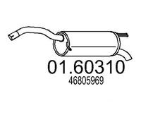 MTS Silencieux arrière Pot d'Échappement 01.60310 pour FIAT STILO (192) 1000mm