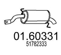MTS Silencieux arrière Pot d'Échappement 01.60331 pour FIAT GRANDE PUNTO (199)