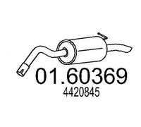 MTS Silencieux arrière Pot d'Échappement 01.60369 pour FORD 900mm 5,4kg