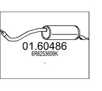 MTS Silencieux arrière Pot d'Échappement 01.60486 1210mm 6,3kg