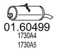 MTS Silencieux arrière Pot d'Échappement 01.60499 convient pour PEUGEOT 670mm