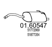 MTS Silencieux arrière Pot d'Échappement 01.60547 pour FIAT 500 (312) 890mm